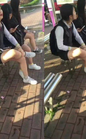 정류장 풋풋한 미모의 학생(원본)