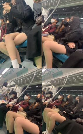 최근작 전철 검은 마스크 둘(원본)