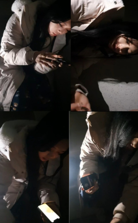흰색롱패딩 대딸(원본)