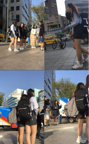 택배차옆 년들
